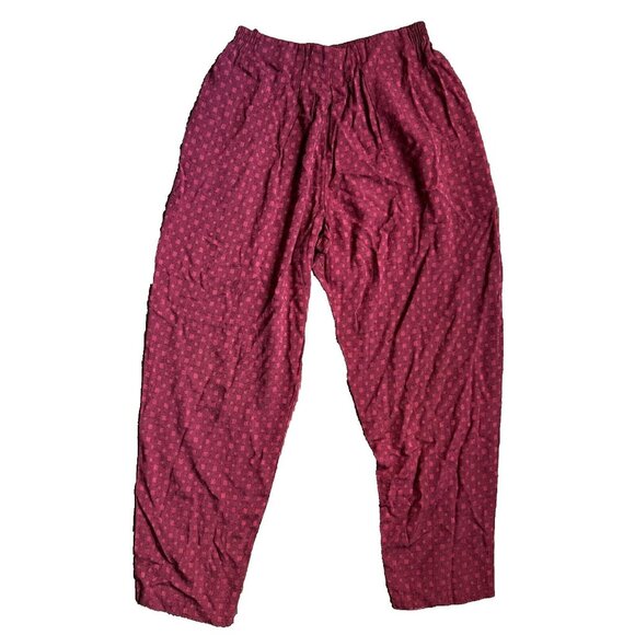 2/$18 SALE! Vintage Palazzo Wide Leg Pants Pink Geometric Boho Fairy Flowy M - Picture 1 of 11